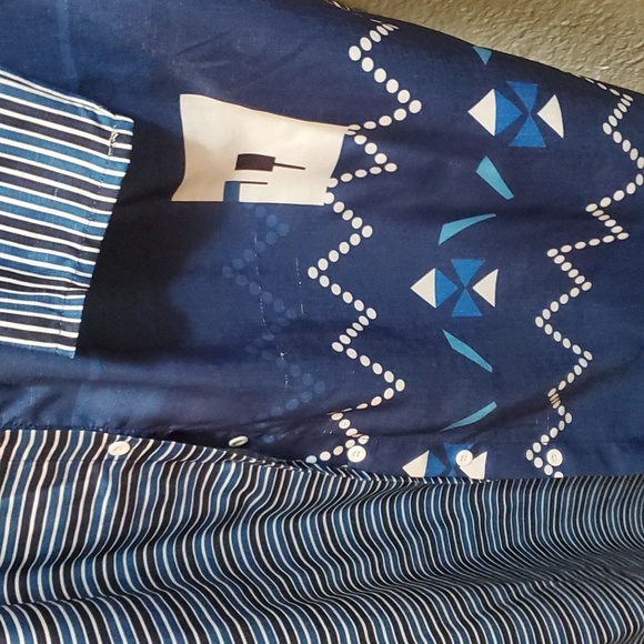 Blue Multi Pattern Interesting Dress. No Tags. Suspected Size 12-14. - Picture 3 of 5